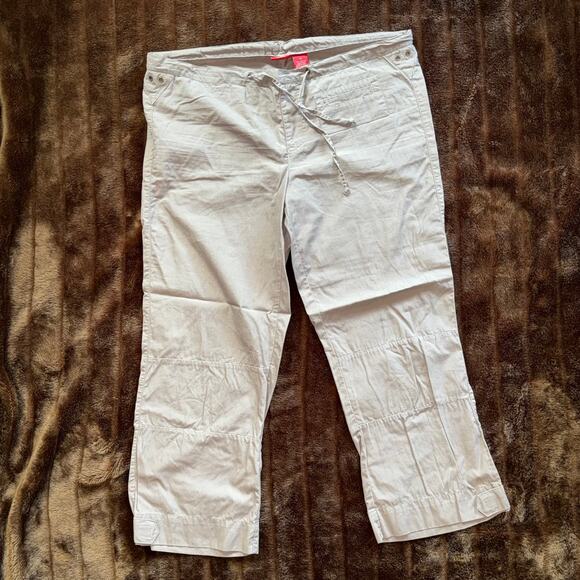 Mossimo Pants - Mossimo‎ M Taupe 100% Cotton Lightweight Drawstring Cropped Pants